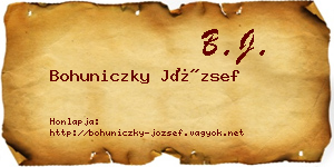 Bohuniczky József névjegykártya