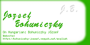 jozsef bohuniczky business card